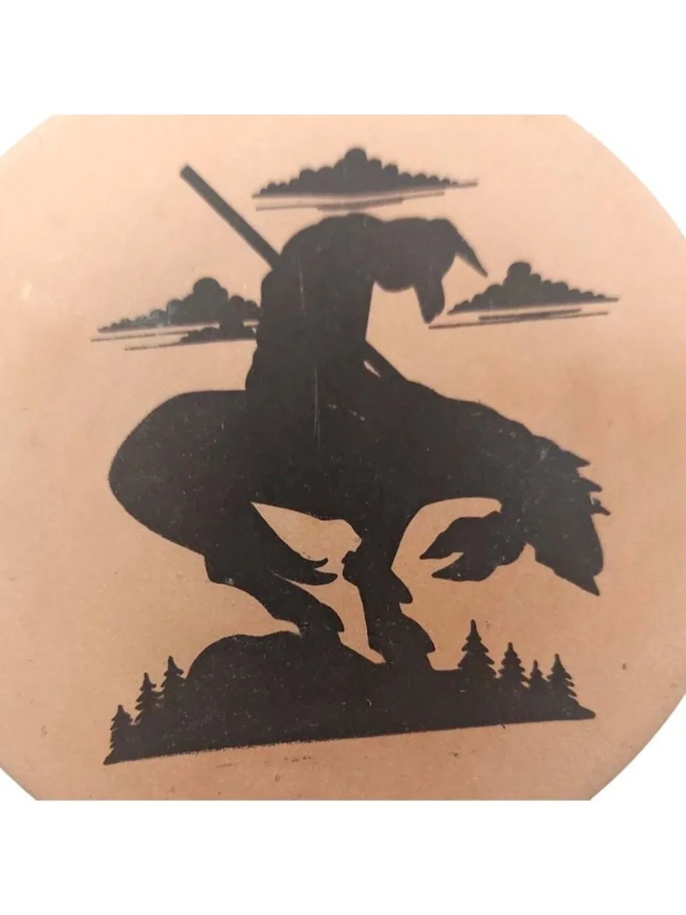 End Of The Trail Terracotta Coasters Set of 4 Native American Western Art